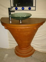 half pot vanity, iron verdi semi formal finish