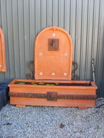 Spanish Mission style water feature and trough, aged terracotta semi formal finish